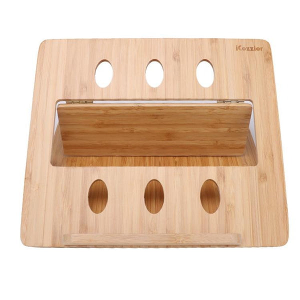 Bamboo stand for laptops.