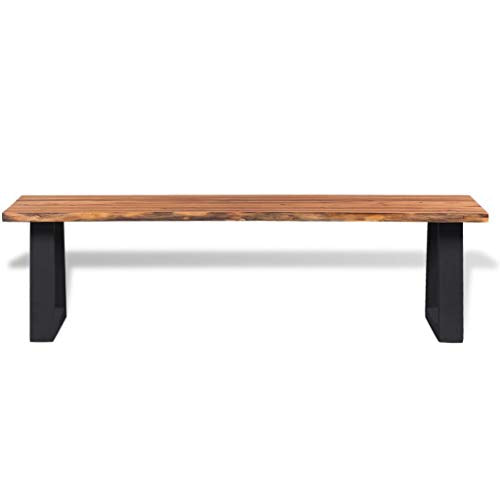 Solid wooden bench.