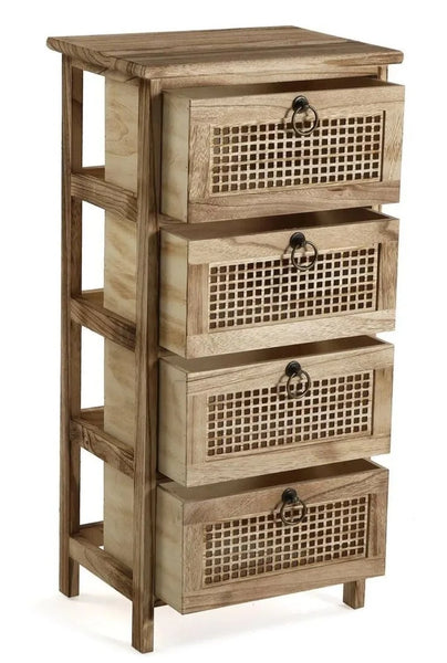 Sustainable wood chest of drawers.