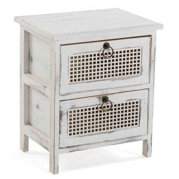 Aged finish bedside table.