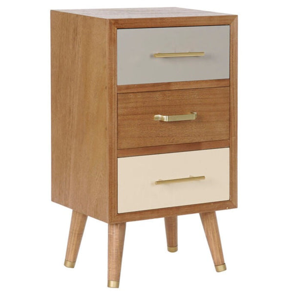 Multi tonal bedside table.