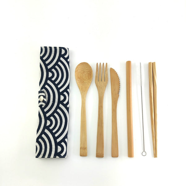 Bamboo Travel Utensils - Sustainable cutlery set for one - EcoPByLeo