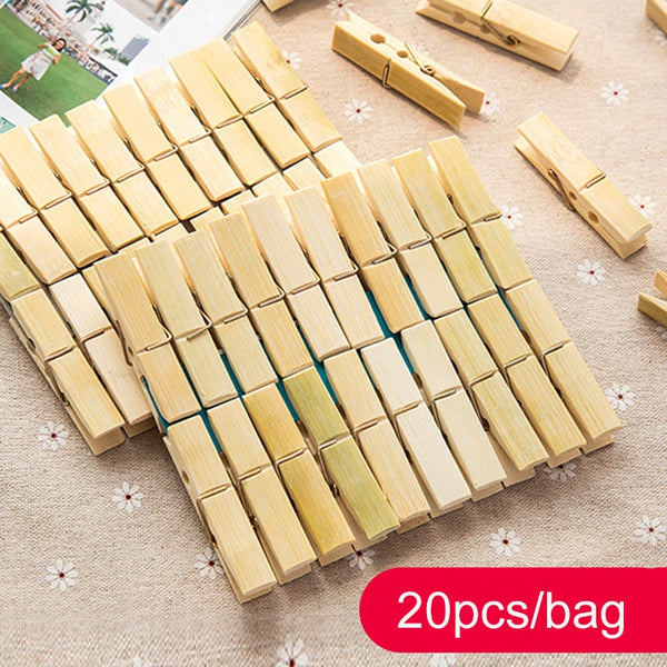 Bamboo Wooden Clothes Pegs - EcoPByLeo