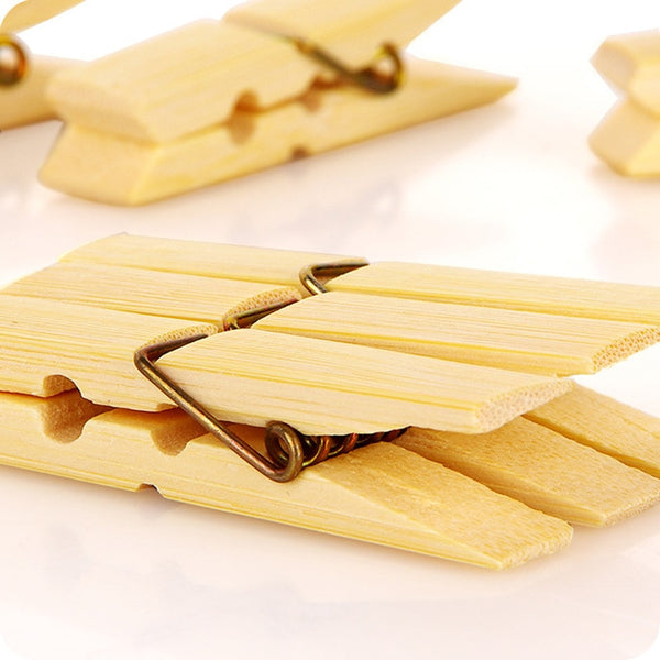 Bamboo Wooden Clothes Pegs - EcoPByLeo