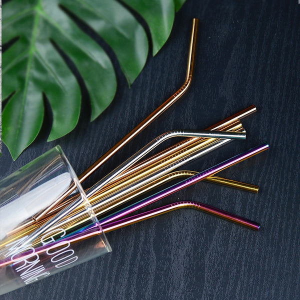 Metal straws.