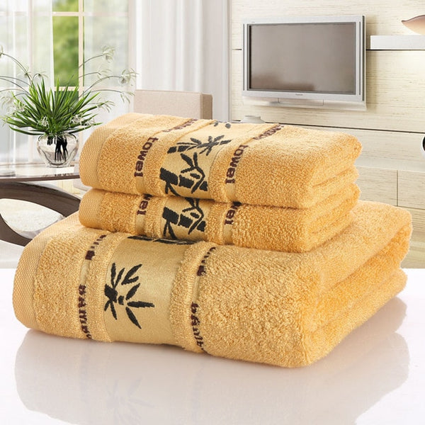 Yellow soft towels.