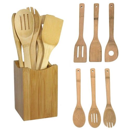 Bamboo Cooking Utensils Set - EcoPByLeo