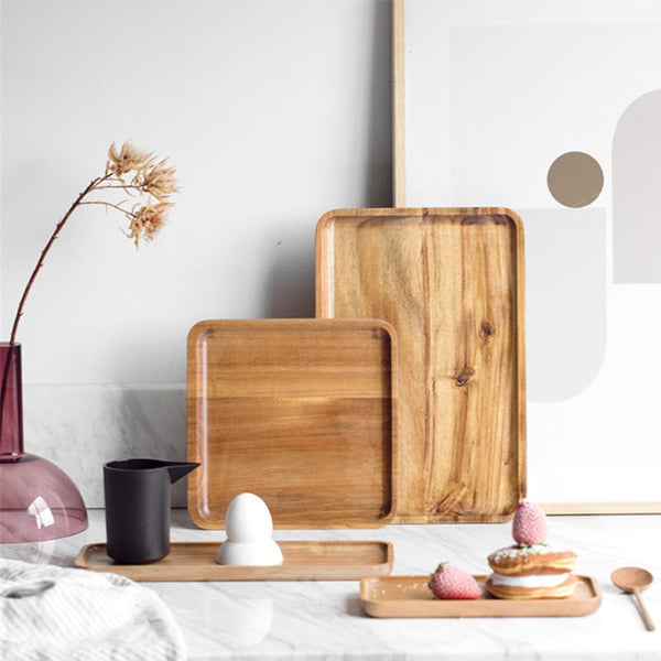 Acacia wood platters.