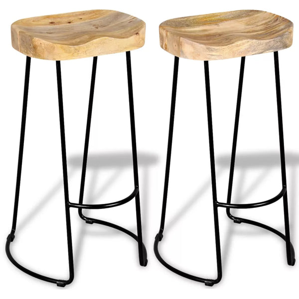 Solid Mango Wood Stools Set of Two | EcoPByLeo