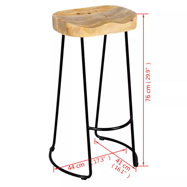 Solid Mango Wood Stools Set of Two | EcoPByLeo