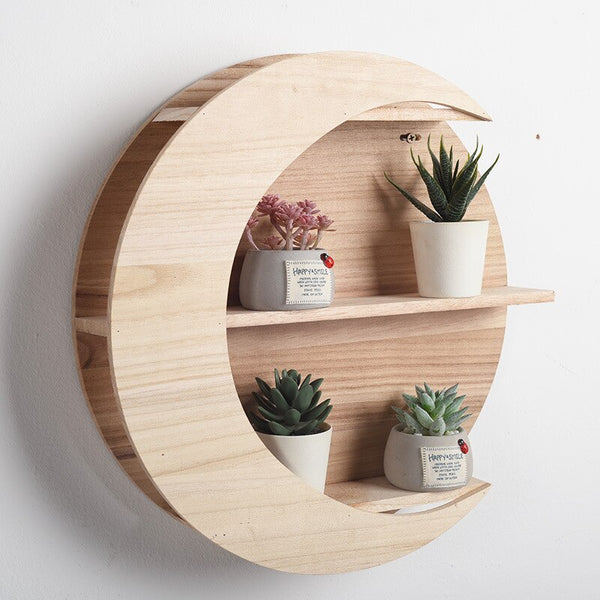 Paulownia Wood Shelf - Moon Shape - EcoPByLeo