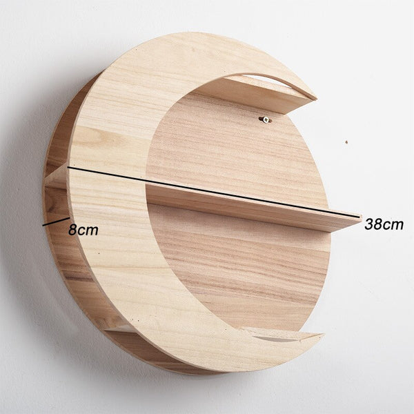 Paulownia Wood Shelf - Moon Shape - EcoPByLeo