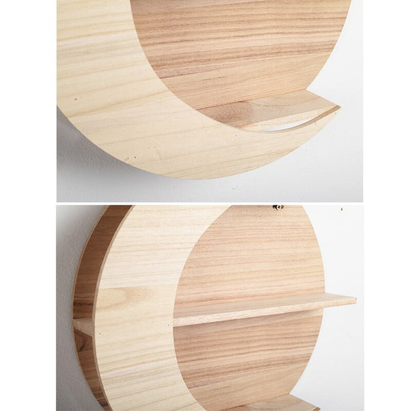 Paulownia Wood Shelf - Moon Shape - EcoPByLeo