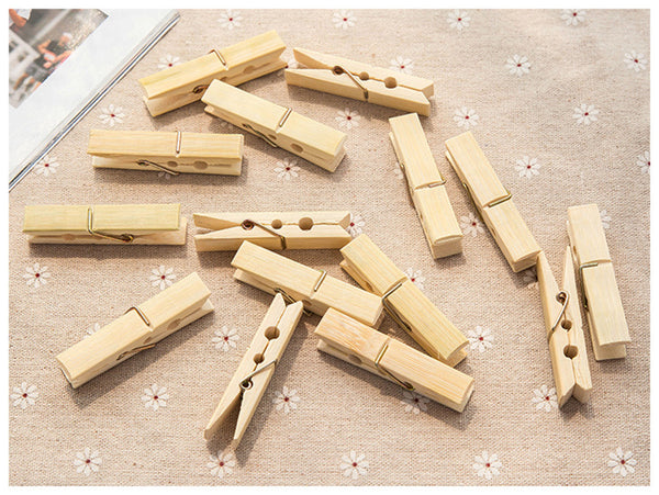 Bamboo Wooden Clothes Pegs - EcoPByLeo