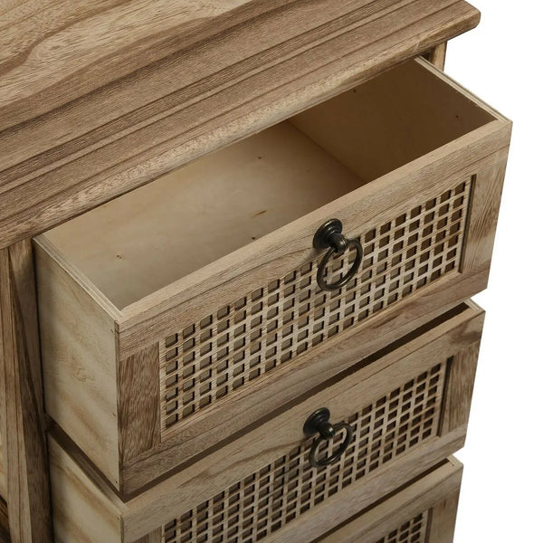 Rattan chest of drawers.