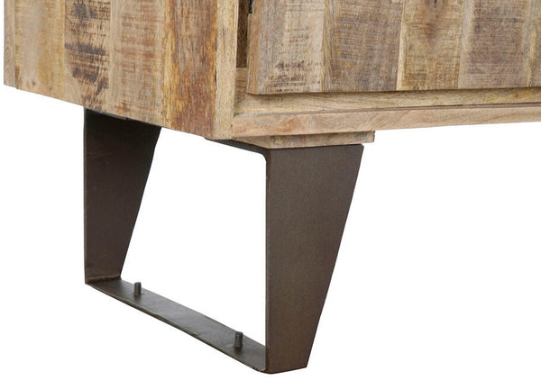 Solid wood sideboard with metal legs.