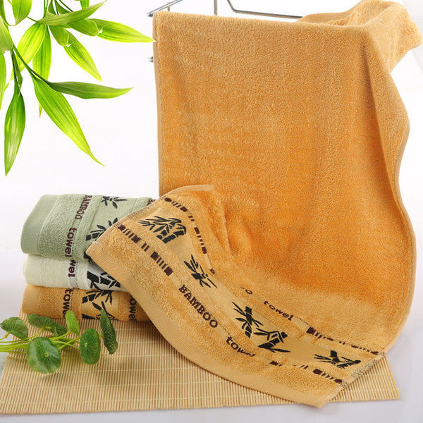 Chinese print towel in yellow.