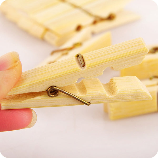 Bamboo Wooden Clothes Pegs - EcoPByLeo
