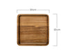 Square wooden plate.